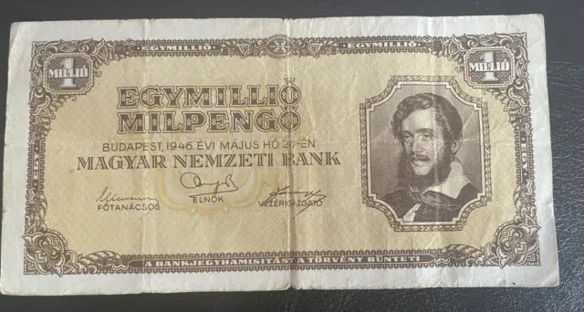 Hongrie - Hungary 1 Millio Egymillio milpengo 1946