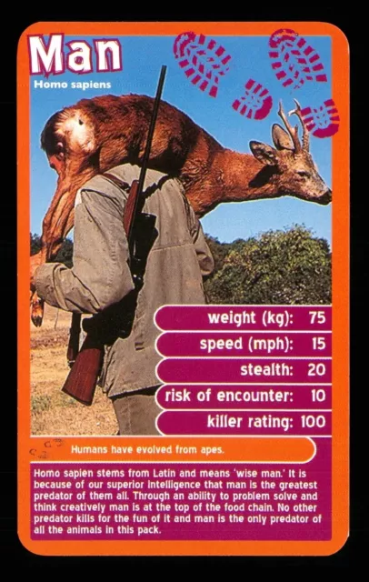 1 x info card deadliest predator Man - Homo sapiens - R114