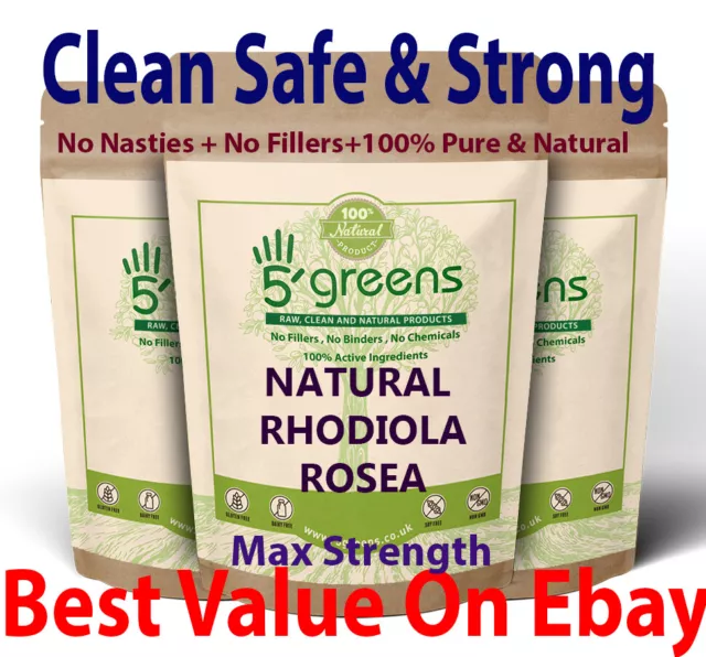 Rhodiola Rosea Capsules 2975mg 5% Salidrosides 21.mg High Strength Natural Clean