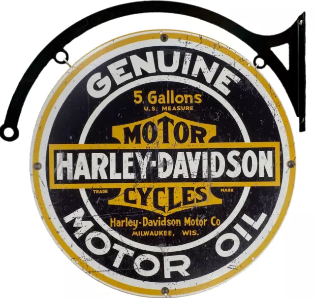 MASSIVE Harley Davidson Genuine Motor Oil Metal Bar Wall Sign Man Cave Shed Gift