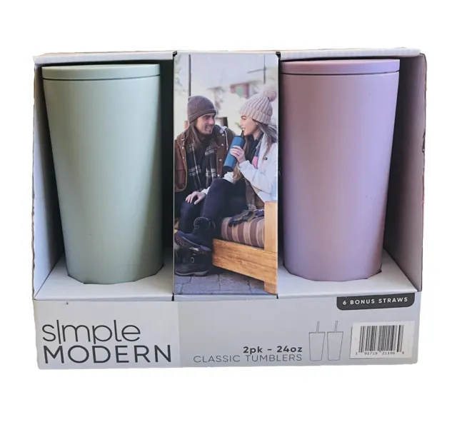 Simple Modern 2pack 24oz Stainless Steel Classic with Six Bonus