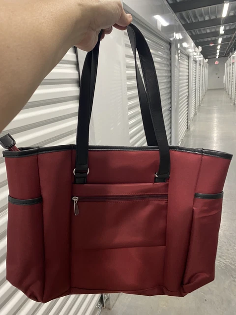 Samantha Brown 22" Spinner with Satchel 2-piece Set-Burgundy Geo Camo-NWT 10