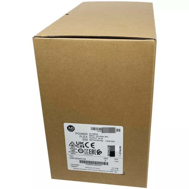 New Factory Sealed Allen-Bradley 25B-D024N104 PowerFlex 525 11kW 15Hp AC Drive