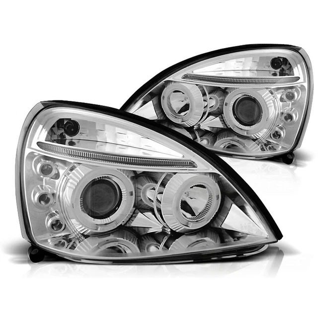 2 Phares Avant Gauche + Droite Pour Renault Clio 2 (modèles à Partir De 2001) - Type H7/H1, Cadre Gris, Sans Servomoteur