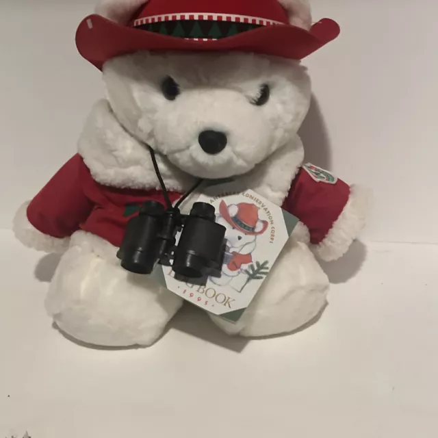 Vintage Santa Bear 1995 Dayton Hudson Conservation Corp w/ Log Book & Binoculars