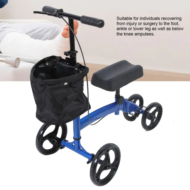 Knie Rollator Lenkbar Scooter Gehhilfe Alternative zu Krücken Laufhilfe 136 kg