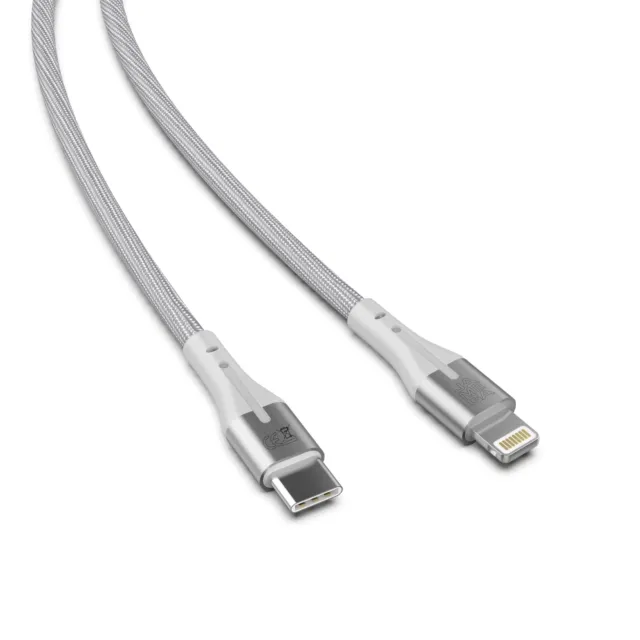 USB-C auf iPhone Nylon Kabel Typ C Ladekabel für iPhone 13 12 11 Weiß, 1m
