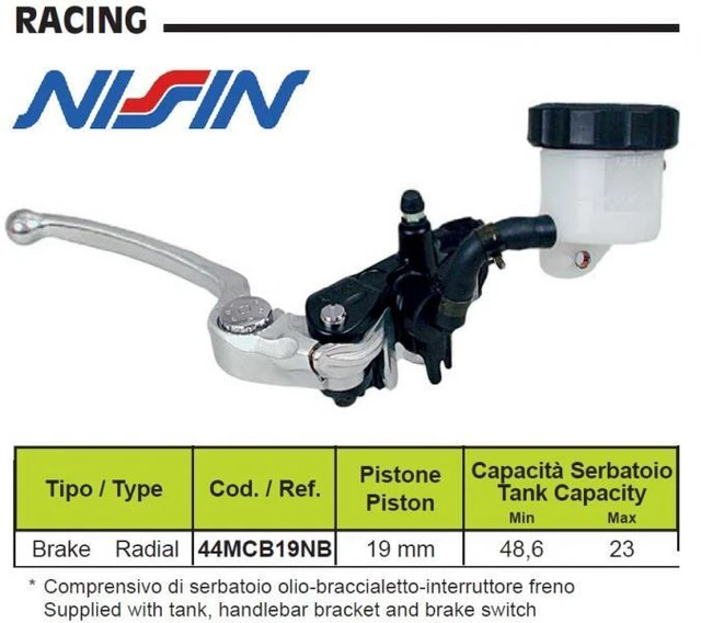 44MCB19NB POMPE DE FREIN AVANT RADIAL NISSIN 19 x 21 NOIR HONDA CBR 1000 RR ABS