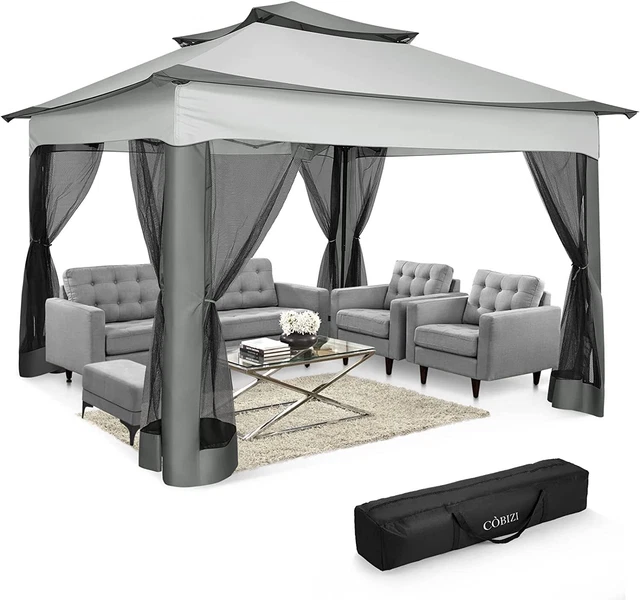Pavillon 3x3m/3.3x3.3m Faltpavillon Wasserdicht Popup Garten Partyzelt Festzelt