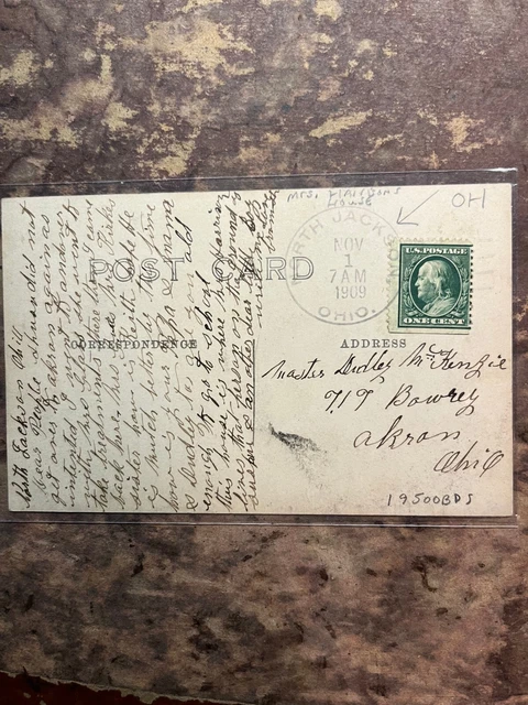 NORTH JACKSON OHIO Mrs. Harrison House rppc antique Postcard 1909 12.