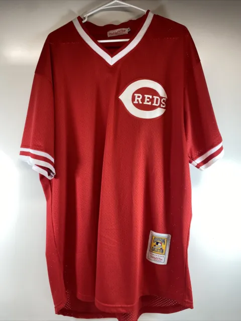 Men's Cincinnati Reds white Pullover Throwback VINTAGE Baseball jersey #11  Barry Larkin Mesh BP red Jersey size S-4XL