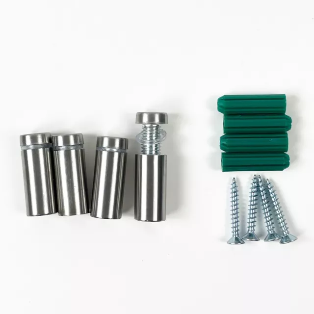 【STANDOFF Silver】 Wall Mount Screws for Sign Holder Glass Signage Poster Frame 3