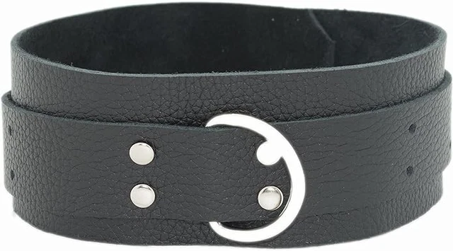 2" Wide Single D Ring 100% Cow Leather Collar Bondage Restraints