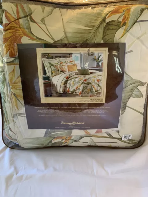 Tommy Bahama Birds of Paradise 4 piece Tropical King Comforter Set - Reversible