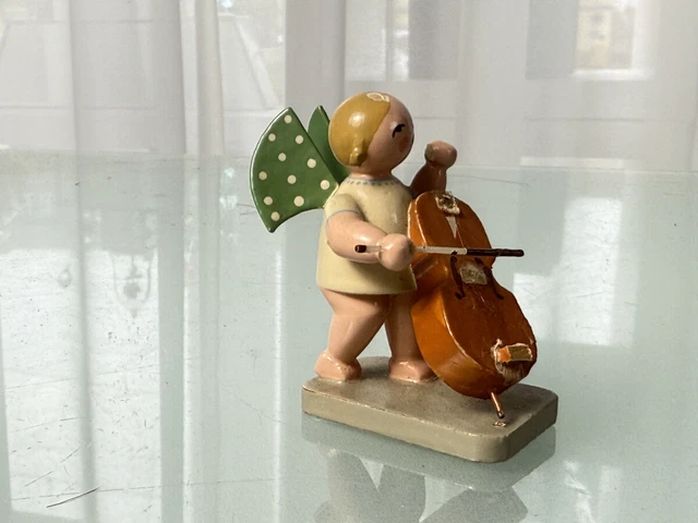 Figurine Ange En Bois Avec Bougies électriques - 20 Cm, Style Noël - Fait Main En Allemagne