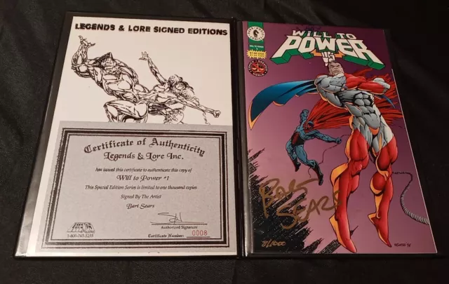 Dark Horse Will To Power #1 Signed & Numbered By Bart Sears Legends & Lore