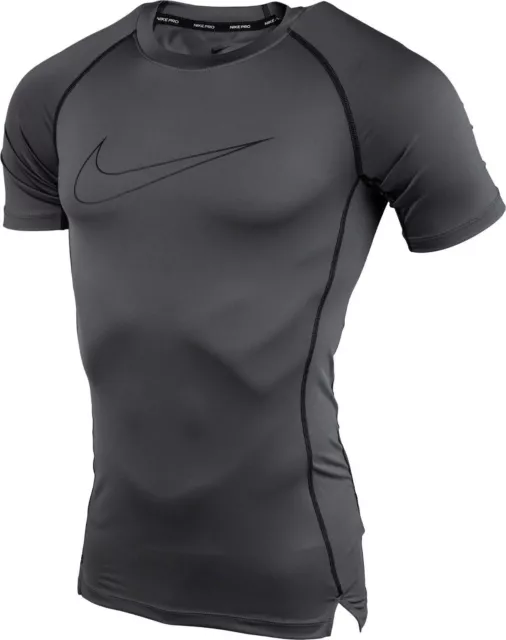 Nike Pro Dri-Fit Mens Tight Fit Short Sleeve Top T-Shirt Bnwt RRp £32 Grey