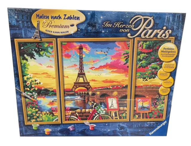 Ravensburger Malen nach Zahlen im Herzen von PARIS Komplettset Malset Acrylfarbe