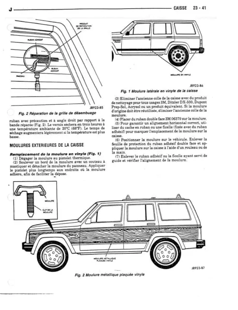 Manuel atelier technique réparation entretien maintenance Jeep Cherokee XJ