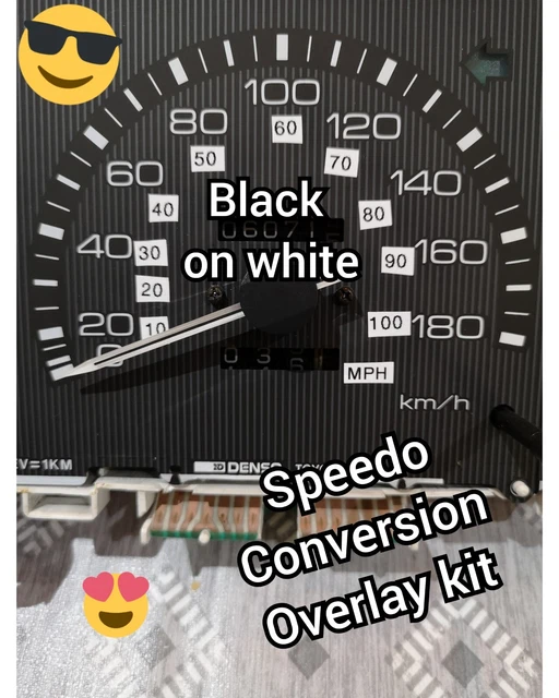 Car Speedometer Conversion Sticker SPEEDO SPEEDOMETER OVERLAY Conversion kit Stickers mph kph kmh Dials ...