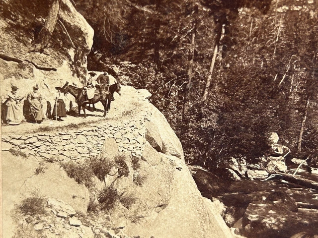 Stereo, USA, Yosemite, chute de la Nevada Vintage stereo card - Tirage