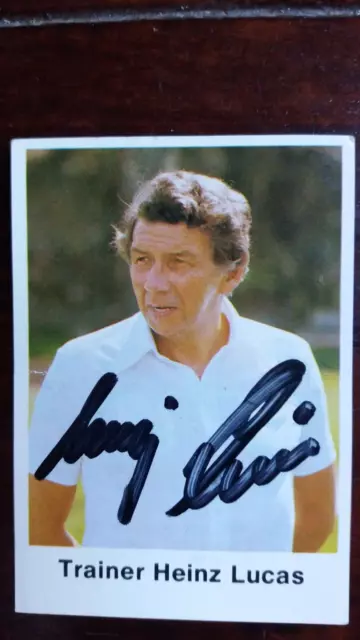 Bergmann collectible picture 1977/78 trainer Heinz Lucas TSV 1860 Munich autographed