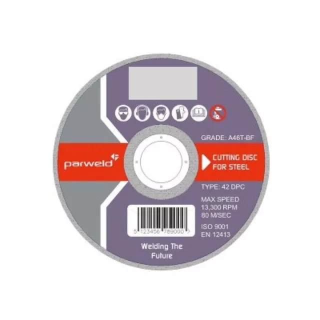 (PACK OF 50) Parweld (4") 100mm x 1mm Thin stainless steel metal cutting discs