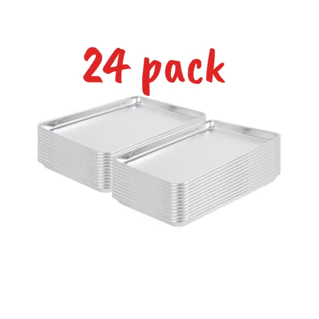24 PACK Full Size Aluminum 18 x 26 Bun Sheet Baking Pan Wire in