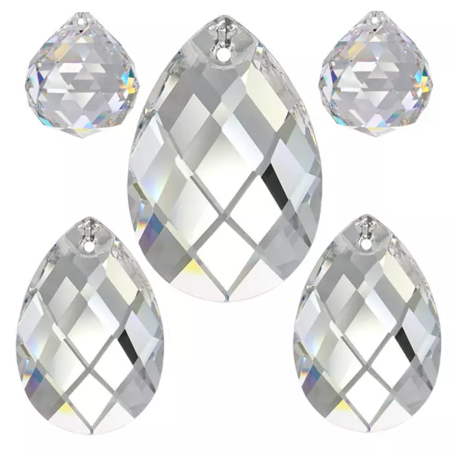 Regenbogen Kristall Set 'Raute' 5tlg. 20-50mm Crystal 30% PbO~Feng Shui