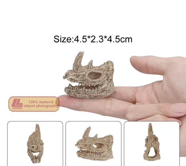 Resin rhino skull decor Aquarium FishTank Reptile landscape ornaments Decoration