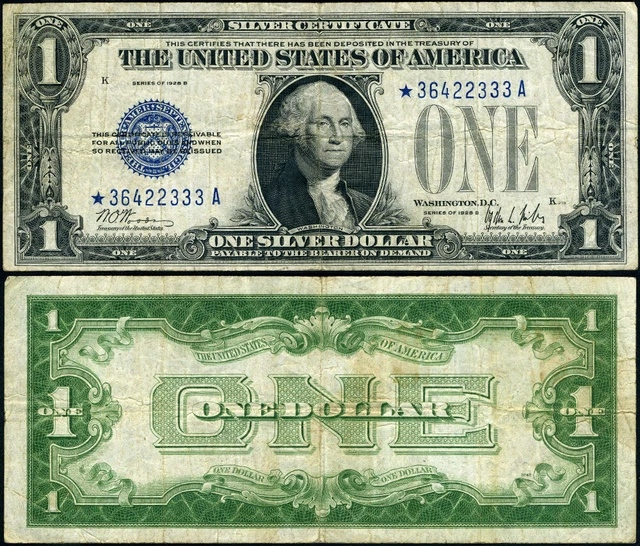 FR. 1602* $1 1928-B Silver Certificate *-A Block VF Star