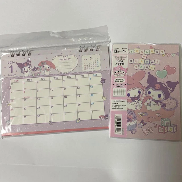 MY_MELODY KUROMI 2024_SCHEDULE Book Desk Calendar 18.87 PicClick
