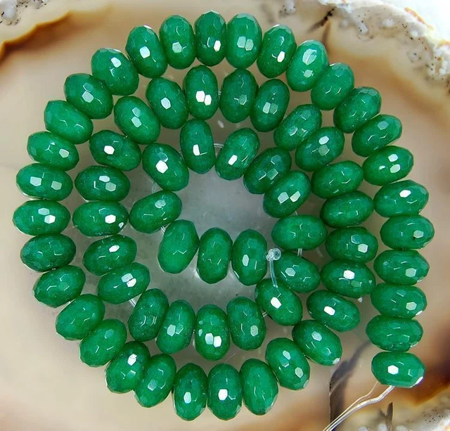 5x8mm Faceted Emerald Abacus Gemstone Loose Beads 15"AAA