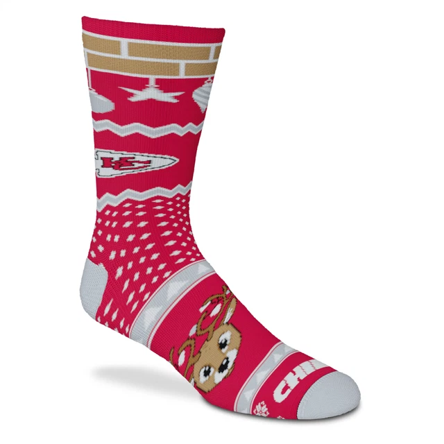 Kansas City Chiefs Holiday Cheer Socks, Large (10-13)