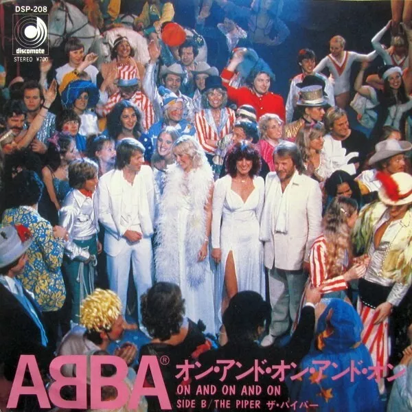 Abba Tres Rare Vinyl 45T Pressage Japon "On And On And On" Excellent Etat