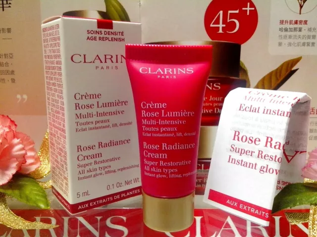35%OFF! Clarins Super Restorative Rose Radiance Cream ALL Skin ◆5mL◆ NIB P/FREE!