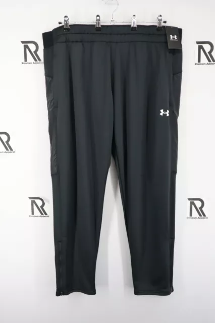 NWT Mens Under Armour Loose Fit Black Athletic Joggers Sweat Track Pants Tapered 2