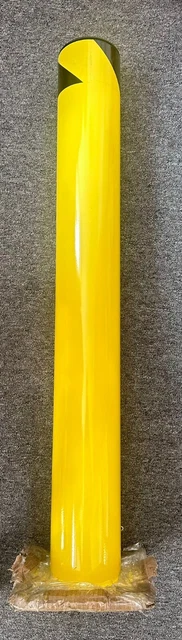 BISupply Safety Bollard Post Parking Barrier 1 Pack - 36in Yellow Pipe Bolt Down
