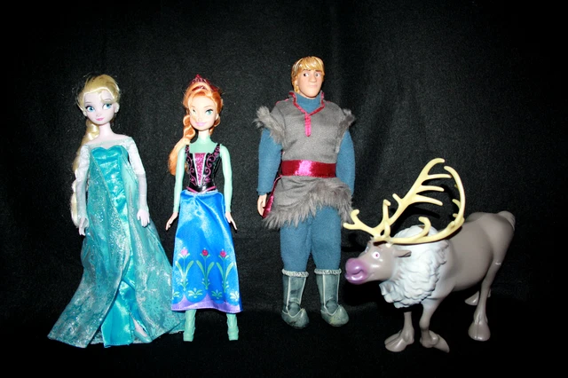 Disney Doll Frozen Bundle - Elsa, Anna, Kristoff & Sven - See Photos