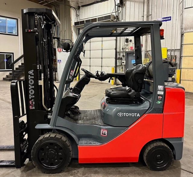 2019 Toyota 6000 Lb Treaded Cushion Tire Lp Gas Forklift 48 Inch Forks Painted