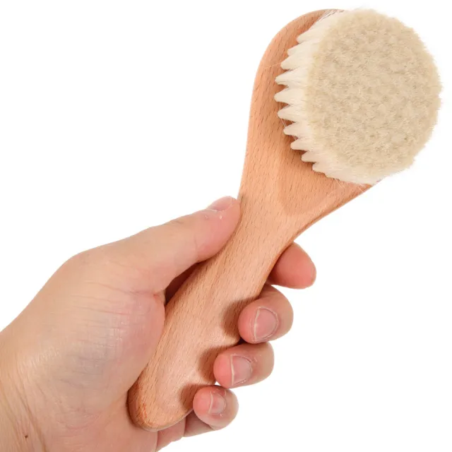 1 Set of Baby Wool Brush Comb Kit Baby Hair Brush Wooden Comb Newborn Wool 2
