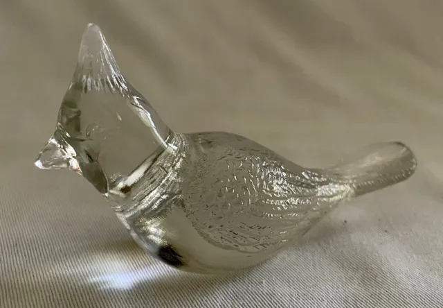 VTG Clear Pressed Glass Cardinal..5" in Length..Paperweight