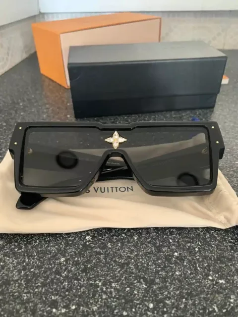 LOUIS VUITTON CYCLONE SUNGLASSES BLACK GOLD CRYSTAL Z1578W Used 2