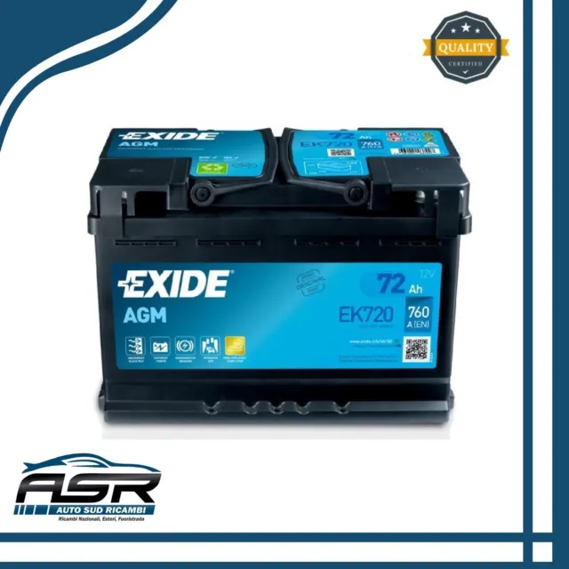 Exide EK800 Start-Stop AGM 12V 80Ah 800A Autobatterie, Starterbatterie, Boot, Batterien für