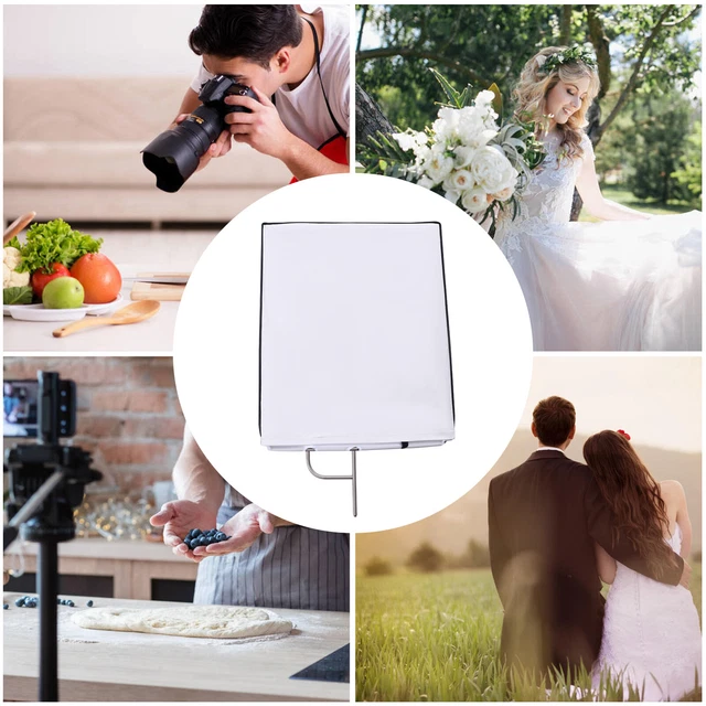 75 x 90cm Photo Studio Gold/Silver & Black/White Reflector Flag w/ Frame US