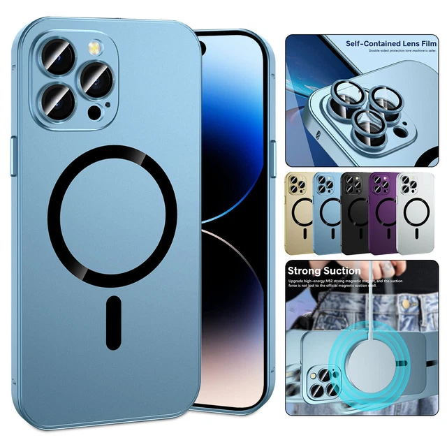 Magnetic Charging Aluminium Metal Bumper Matte Case Cover für iPhone 14 Pro Max