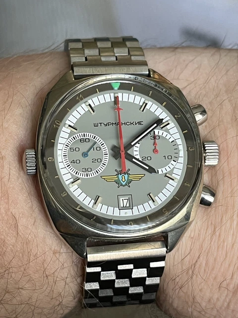 MONTRE CHRONOGRAPHE MÉCANIQUE Vintage Sturmanskie Poljot 3133 URSS Soviétique - comme neuf EUR