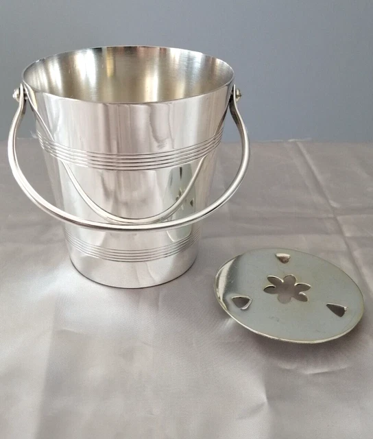 ANCIEN POT SEAU à Gâteaux Biscuits en Verre et Métal ART DECO EUR 79,00 - FR