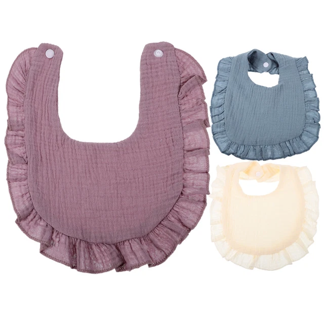 3 Pcs Drool Bibs Drooling Infant Cotton Baby Teething Girl Boy Lace