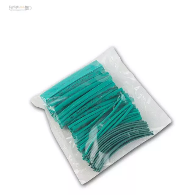 100er Set Cavo Termoretraibile Verde, Tubo, Sciolto Pezzi